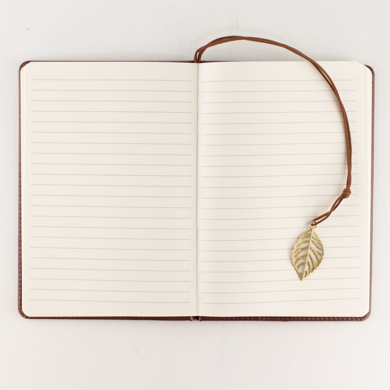 Cuaderno de Intenciones - Pantalla LCD Limpiable - Efecto Cuero Marrón - Hoja de Latón - 80 Hojas