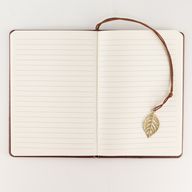Cuaderno de Intenciones - Pantalla LCD Limpiable - Efecto Cuero Marrón - Hoja de Latón - 80 Hojas
