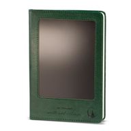 Cuaderno de Intenciones - Pantalla de limpieza LCD - Efecto piel verde - Hoja de latón - 80 hojas