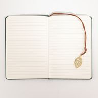 Cuaderno de Intenciones - Pantalla de limpieza LCD - Efecto piel verde - Hoja de latón - 80 hojas