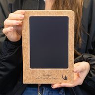 Cuaderno de notas A5 - pantalla LCD borrable - efecto cuero de corcho - 80 hojas