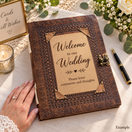 Enorme libro de visitas de cuero personalizable 10x13 (200 páginas)