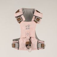 PAW - XS (2-4 kg) Arnés de paso para perros Guardian con malla reflectante - Rosa suave - Colgante de cuarzo rosa