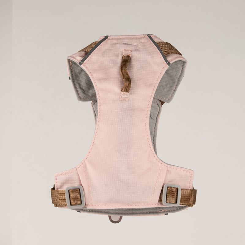 PAW - XS (2-4 kg) Arnés de paso para perros Guardian con malla reflectante - Rosa suave - Colgante de cuarzo rosa