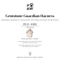 PAW - XS (2-4 kg) Arnés de paso para perros Guardian con malla reflectante - Rosa suave - Colgante de cuarzo rosa