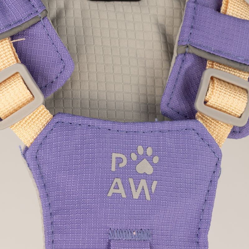 PAW - S (4-8 kg) Arnés de paso para perros Guardian con malla reflectante - Lavanda - Colgante de amatista