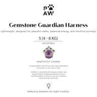 PAW - S (4-8 kg) Arnés de paso para perros Guardian con malla reflectante - Lavanda - Colgante de amatista