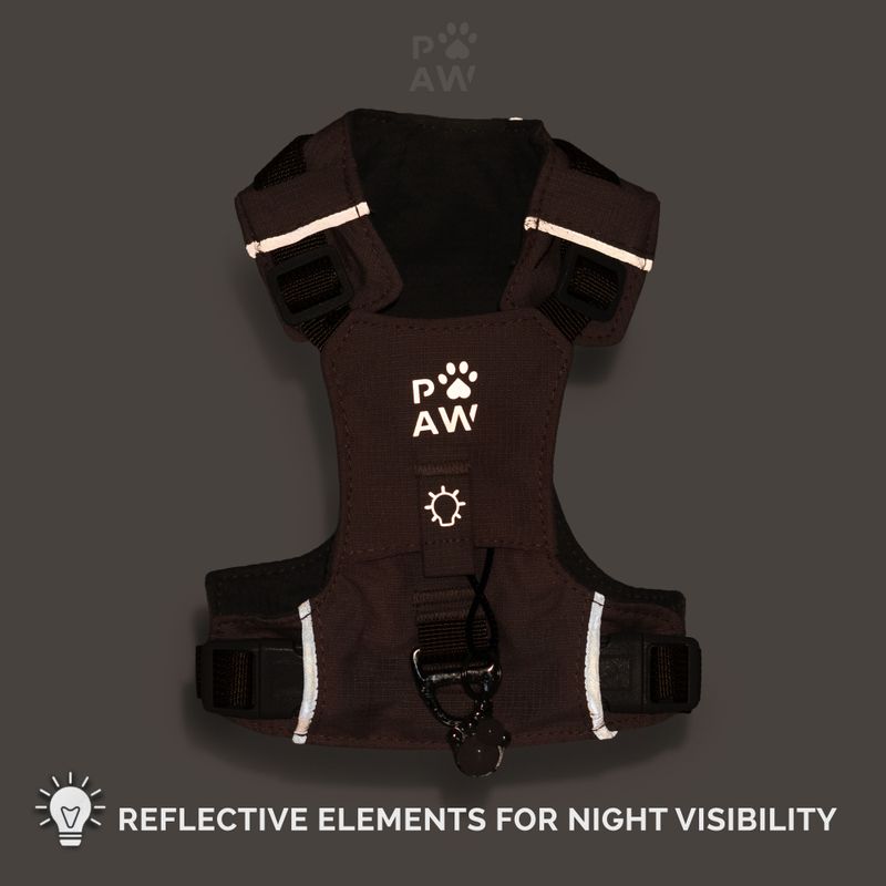 PAW - S (4-8 kg) Arnés de paso para perros Guardian con malla reflectante - Lavanda - Colgante de amatista