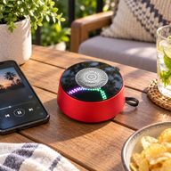 Altavoz mini con efecto de iluminación Mandela rojo
