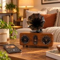 Altavoz de gramófono doble mini retro - Bluetooth - 5,4 vatios x 2