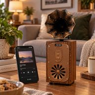 Altavoz de gramófono retro alto (extra alto) - Bluetooth - 8 vatios