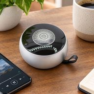 Altavoz mini con efecto de iluminación Mandela en plata