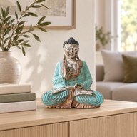 Estatua de Buda tallada a mano, estilo vintage, en perfecto estado - 30 cm - Transmisión de la Enseñanza
