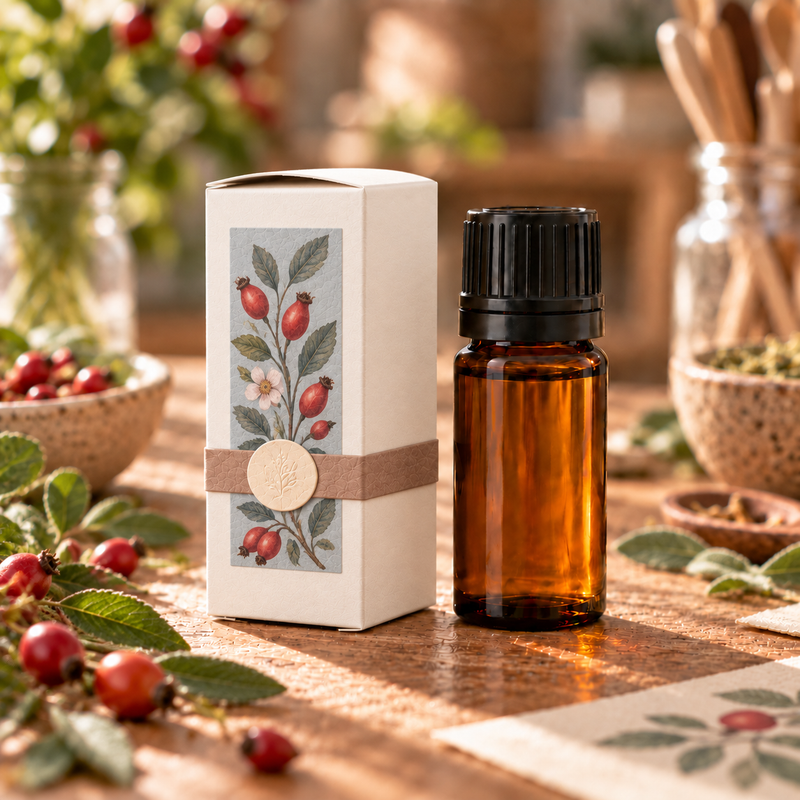 Caja para botella ámbar de 50 ml - Blanca