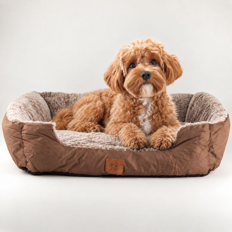 Cama para patitas - Oso de peluche marrón pequeño - 60x45x17cm