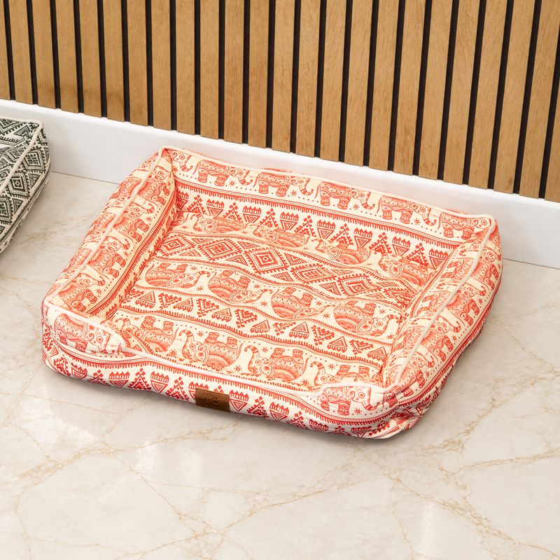 Cama para patitas - Elefante afortunado - Rojo 60x50x14 cm