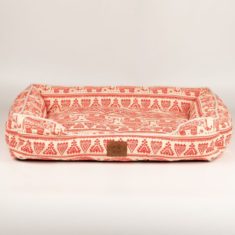 Cama para patitas - Elefante afortunado - Rojo 60x50x14 cm