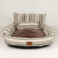 Cama para patitas - Sofá pequeño - Rayas marrones - 50x50x26cm