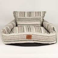 Cama para Patas - Sofá Mediano - Rayas Marrones - 60x60x28cm