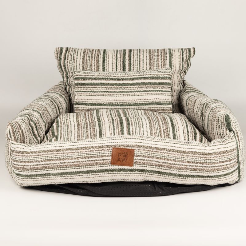 Cama para Patas - Sofá Mediano - Rayas Marrones - 60x60x28cm