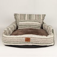 Cama para Patas - Sofá Mediano - Rayas Marrones - 60x60x28cm