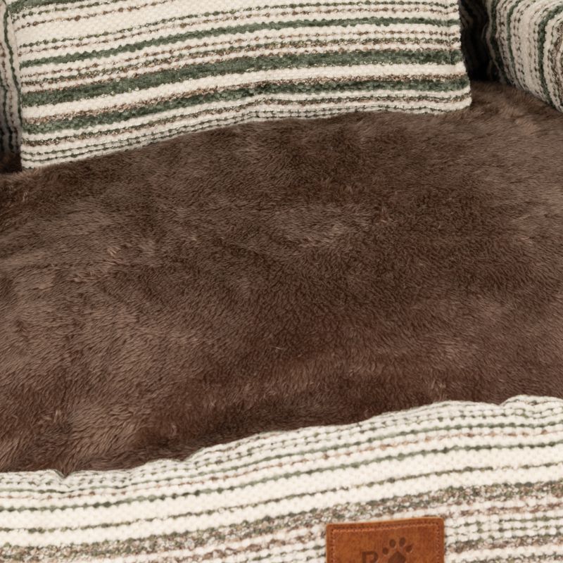 Cama para Patas - Sofá Mediano - Rayas Marrones - 60x60x28cm
