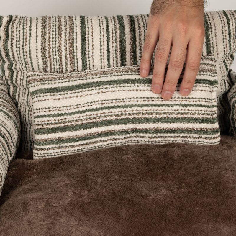 Cama para Patas - Sofá Mediano - Rayas Marrones - 60x60x28cm