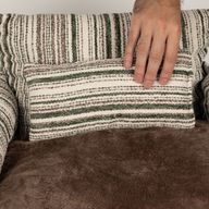 Cama para Patas - Sofá Mediano - Rayas Marrones - 60x60x28cm