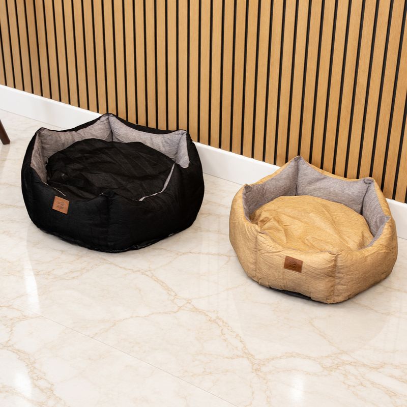 Cama de pata - Grande Corona Real - Negro y Gris - 50x50x26cm
