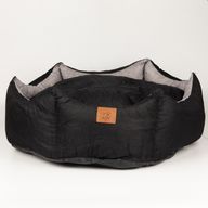 Cama de pata - Grande Corona Real - Negro y Gris - 50x50x26cm