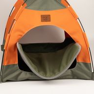 Cama para patitas - Tienda verde y naranja - 48 x 48 x 40 cm