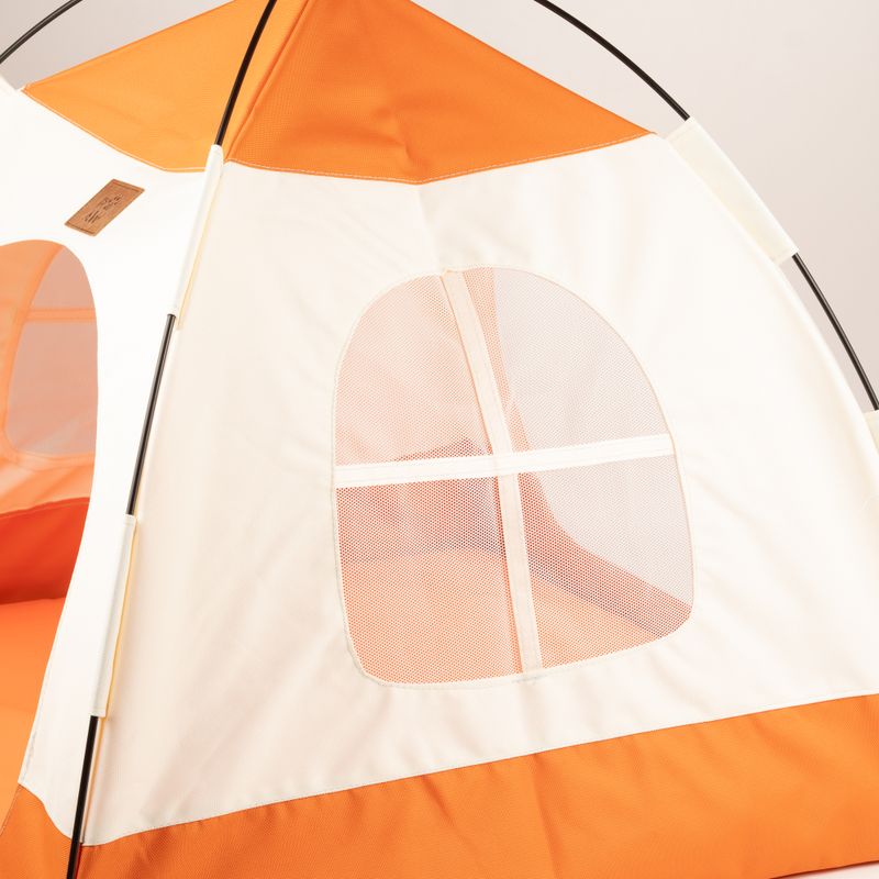 Cama para patas - Tienda beige y naranja - 58x58x48cm