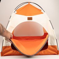 Cama para patas - Tienda beige y naranja - 58x58x48cm