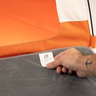 Cama para patas - Tienda beige y naranja - 58x58x48cm