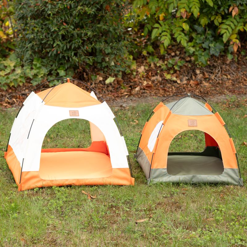 Cama para patas - Tienda beige y naranja - 58x58x48cm