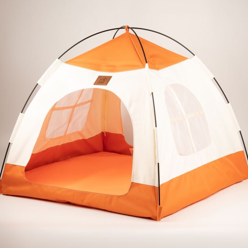 Cama para patas - Tienda beige y naranja - 58x58x48cm
