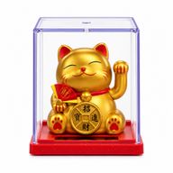 Mini Gato de Dinero con Energía Solar en Caja - Dorado
