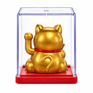 Mini Gato de Dinero con Energía Solar en Caja - Dorado