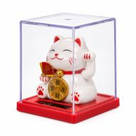 Mini Gato Ahorrador con Energía Solar en Caja - Blanco