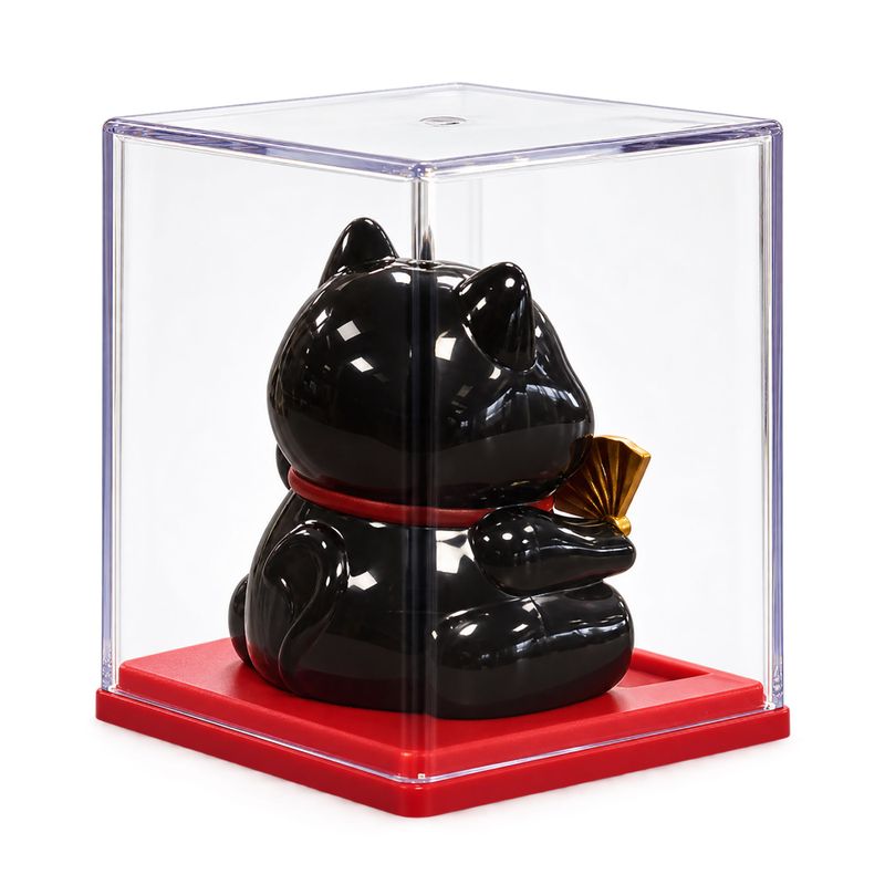 Mini Gato Ahorrador con Energía Solar en Caja - Negro