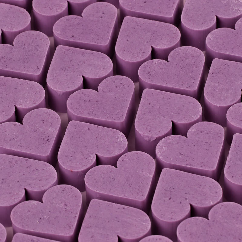 Jabones para invitados con forma de corazón - Lavanda