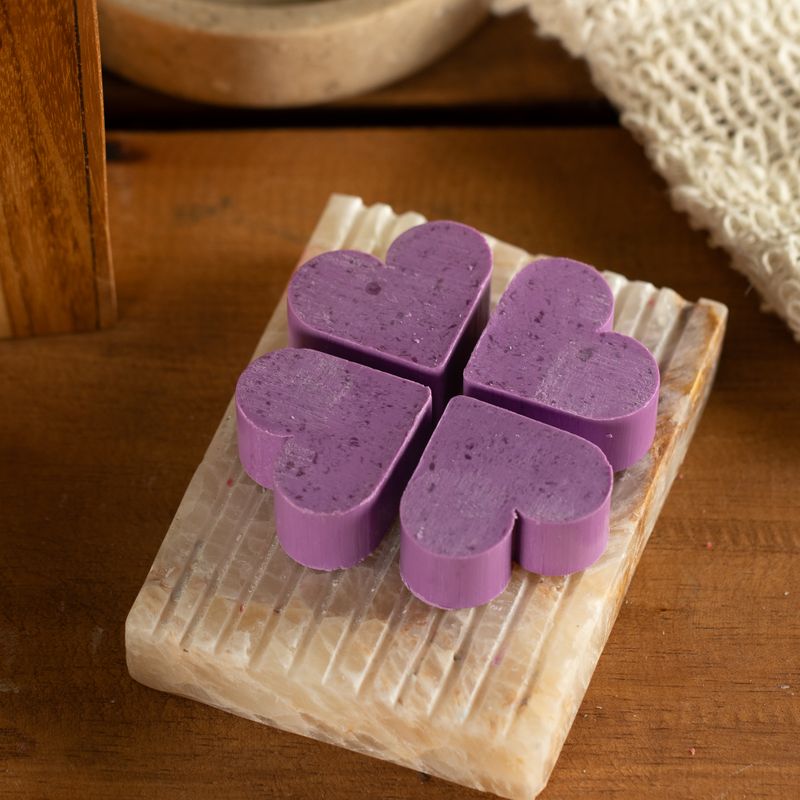 Jabones para invitados con forma de corazón - Lavanda