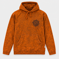 Sudadera grande con capucha y bolsillo canguro, efecto lavado a la piedra - Naranja quemado