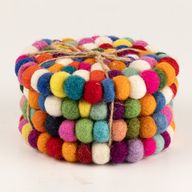 Posavasos redondos de fieltro - 10 cm multicolor (juego de 4)