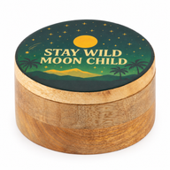 Caja redonda esmaltada - Stay Wild Moon Child