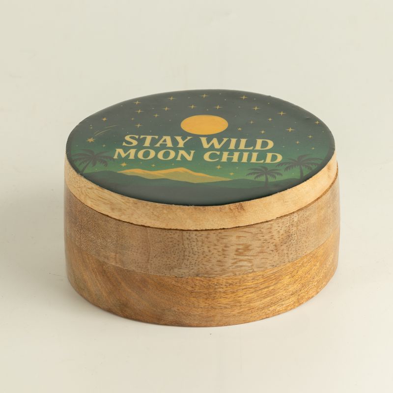 Caja redonda esmaltada - Stay Wild Moon Child