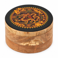 Caja redonda esmaltada - Dragón Yin Yang