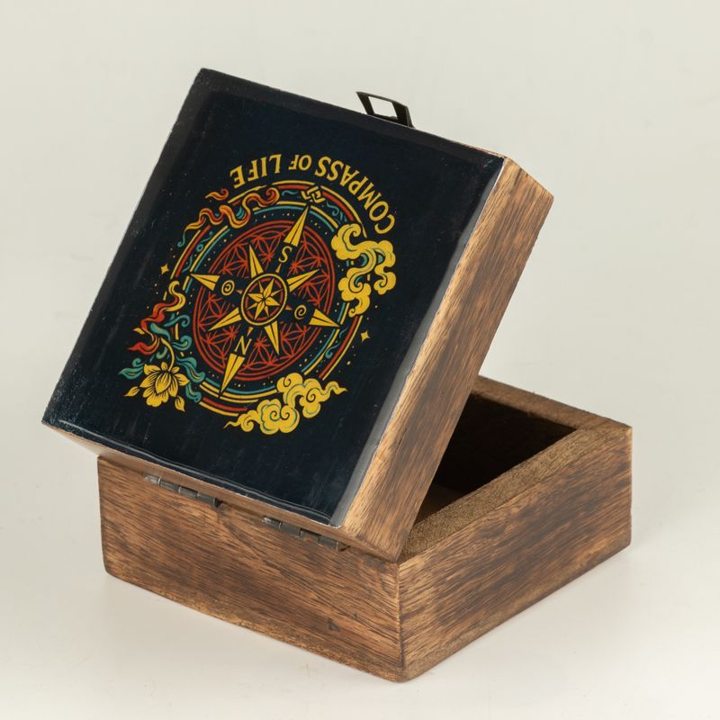 Caja pequeña esmaltada - Brújula de la vida
