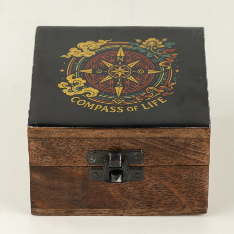Caja pequeña esmaltada - Brújula de la vida