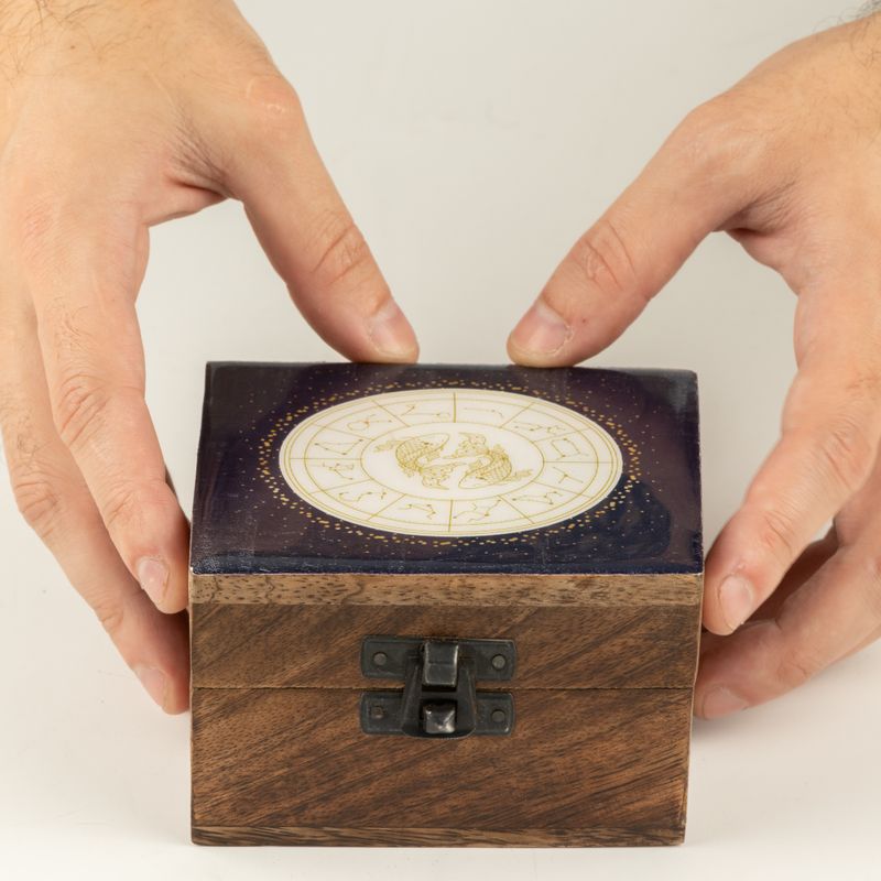 Caja esmaltada pequeña - Piscis